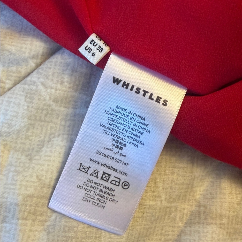 Whistles Red Ruffle-Shoulder Jumpsuit - Picture 11 of 14